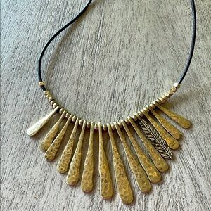 Lucky Brand Indian Spice Gold Fan Necklace